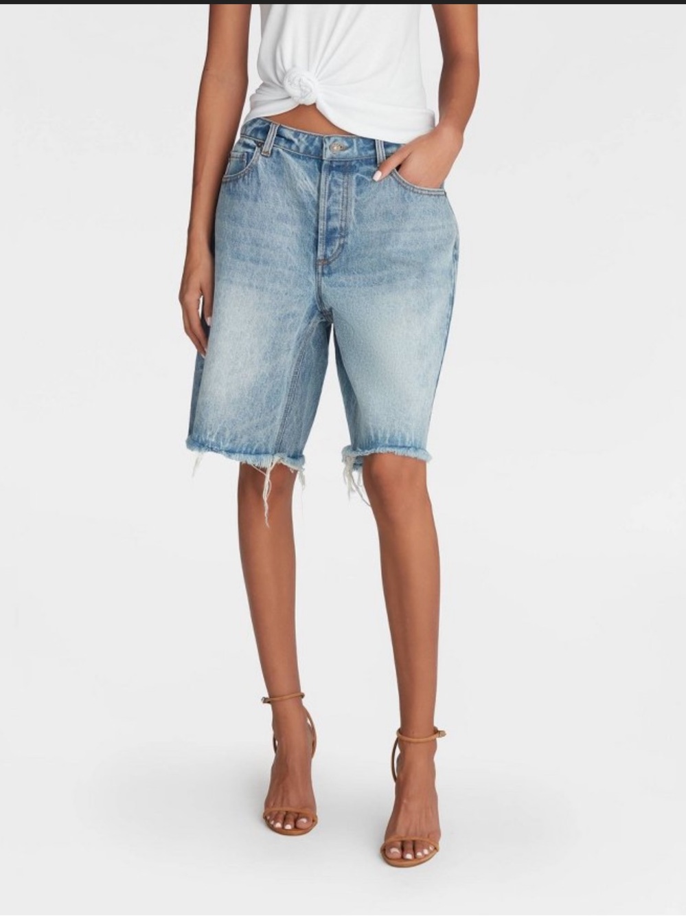 KBB by KAHLANA Women's 'The Denim Bermuda Shorts' - Light Wash 10